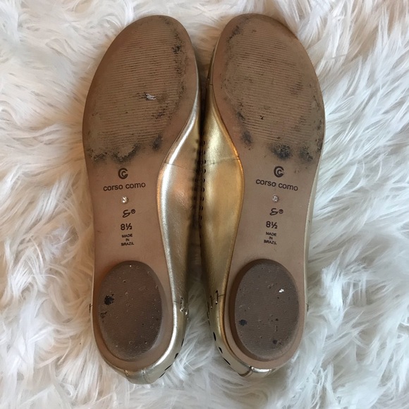 🛑 EUC CORSO COMO Leather Gold Ballet Flats - Picture 4 of 8